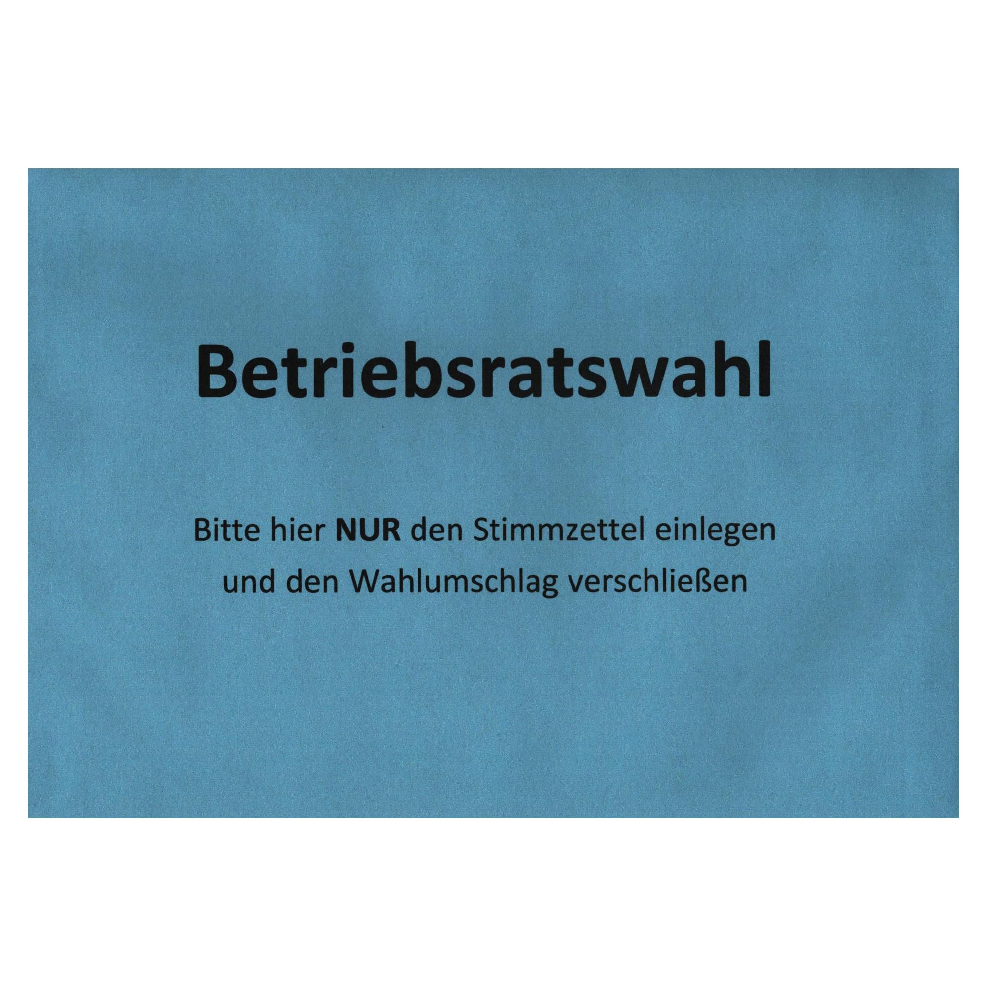 Betriebsratswahl – Innere Wahlumschläge C6 (162 × 114 mm), Recyclingpapier 75 g/m², nassklebend, ideal für Stimmzettel (Blau - Betriebsratswahl, 100 Stück)