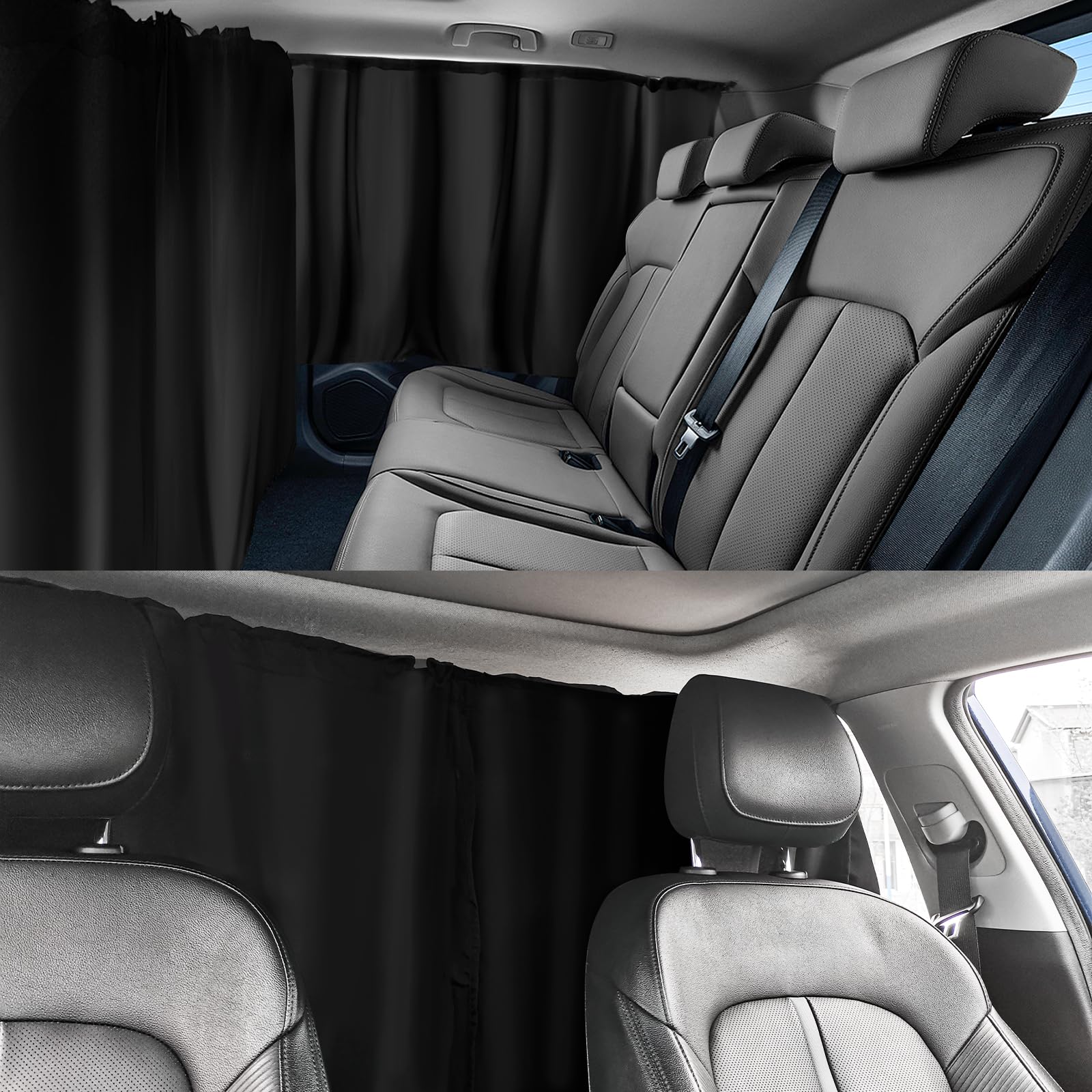 3PCS Extra Large Car Window Shades Kit,Thickened Vinyl Coated Car Window Covers for Privacy and Maintaining Cool Auto Interior Temperature,Universal Cars Curtains for Windows (Extra Large)