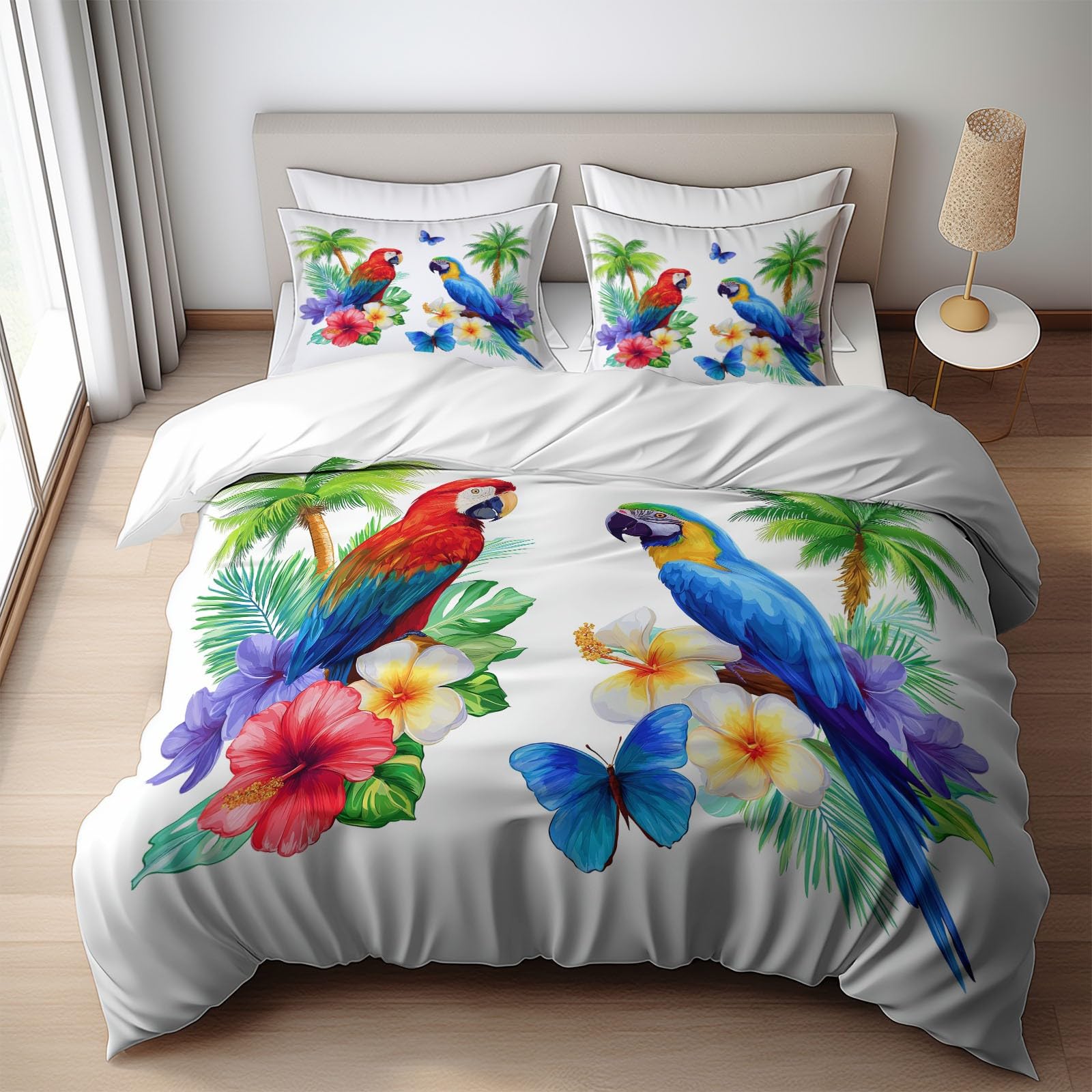 Parure de Lit 240x260 cm en Microfibre Douce et Respirante Blanche