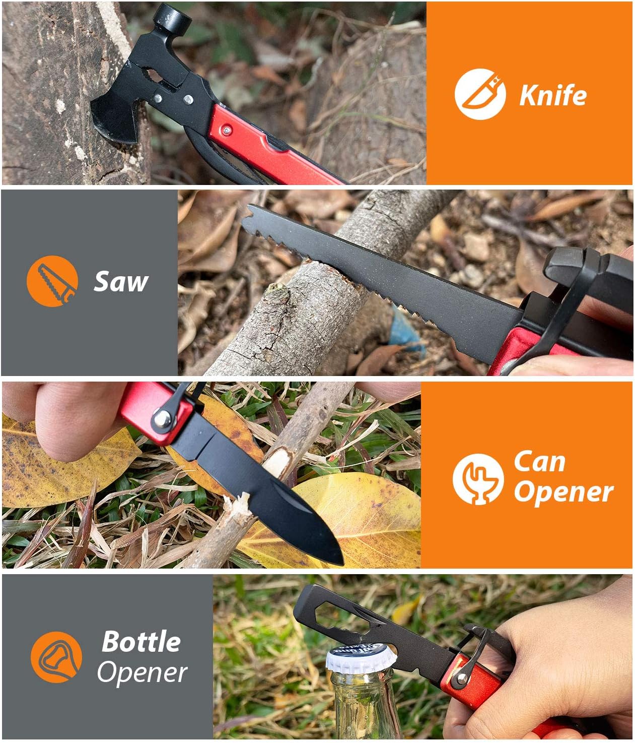 Splitting Axe Hiking Multi Tool For Men, Can Opener Camping Survival Accessories, Outdoor Gear Hammer Hatchet 14 In 1 Mulitool,Cool Guy Gifts 6 Splitting Axe Hiking Multi Tool For Men, Can Opener Camping Survival Accessories, Outdoor Gear Hammer Hatchet 14 In 1 Mulitool,Cool Guy Gifts