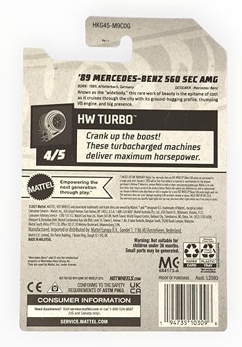 Miniatura 2 de Hot Wheels '89 Mercedes Benz 560 Sec AMG, HW Turbo 45 Negro 150250