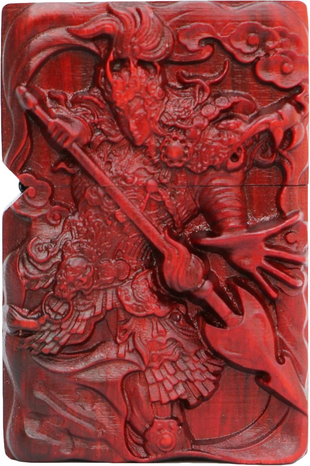 Natural Wood Huanghuali Rosewood Carving Lighter Shell Box for Zippo Module (Xin Zhao Warrior 1#)