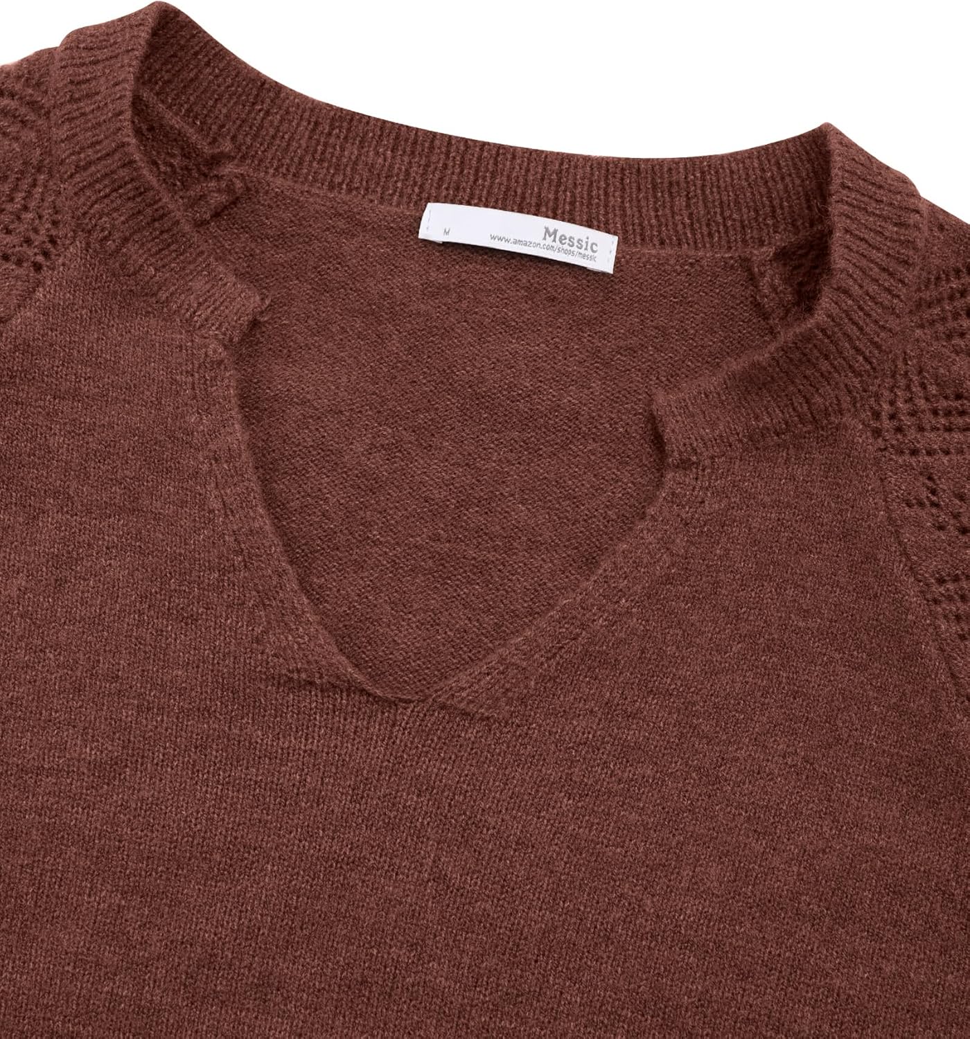 Messic Womens Pullover Sweaters 2025 Casual Long Sleeve V Neck Loose Knit Tops - Image 4