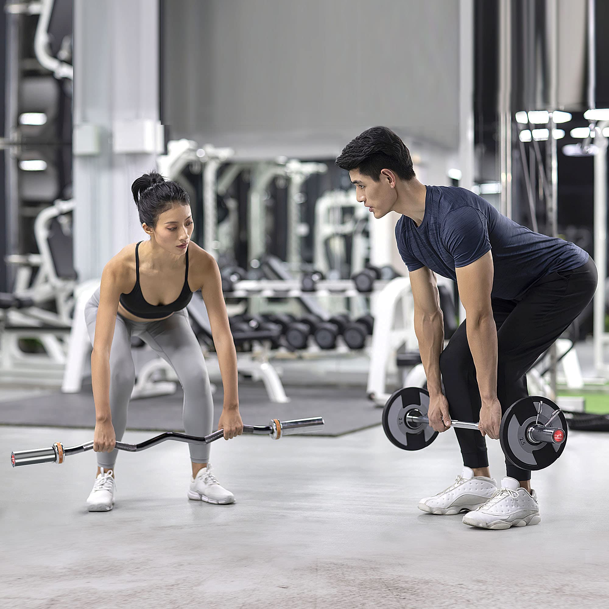 Elevens Olympic Barbell Training Curl Weight Bar 330LBS 700LBS 1000LBS 1500LBS CapacityChrome Workout Barbells Suitable for Home Gym Fitness Weightlifting Hip ThrustsSquats and Lunges(Black 330LBS?