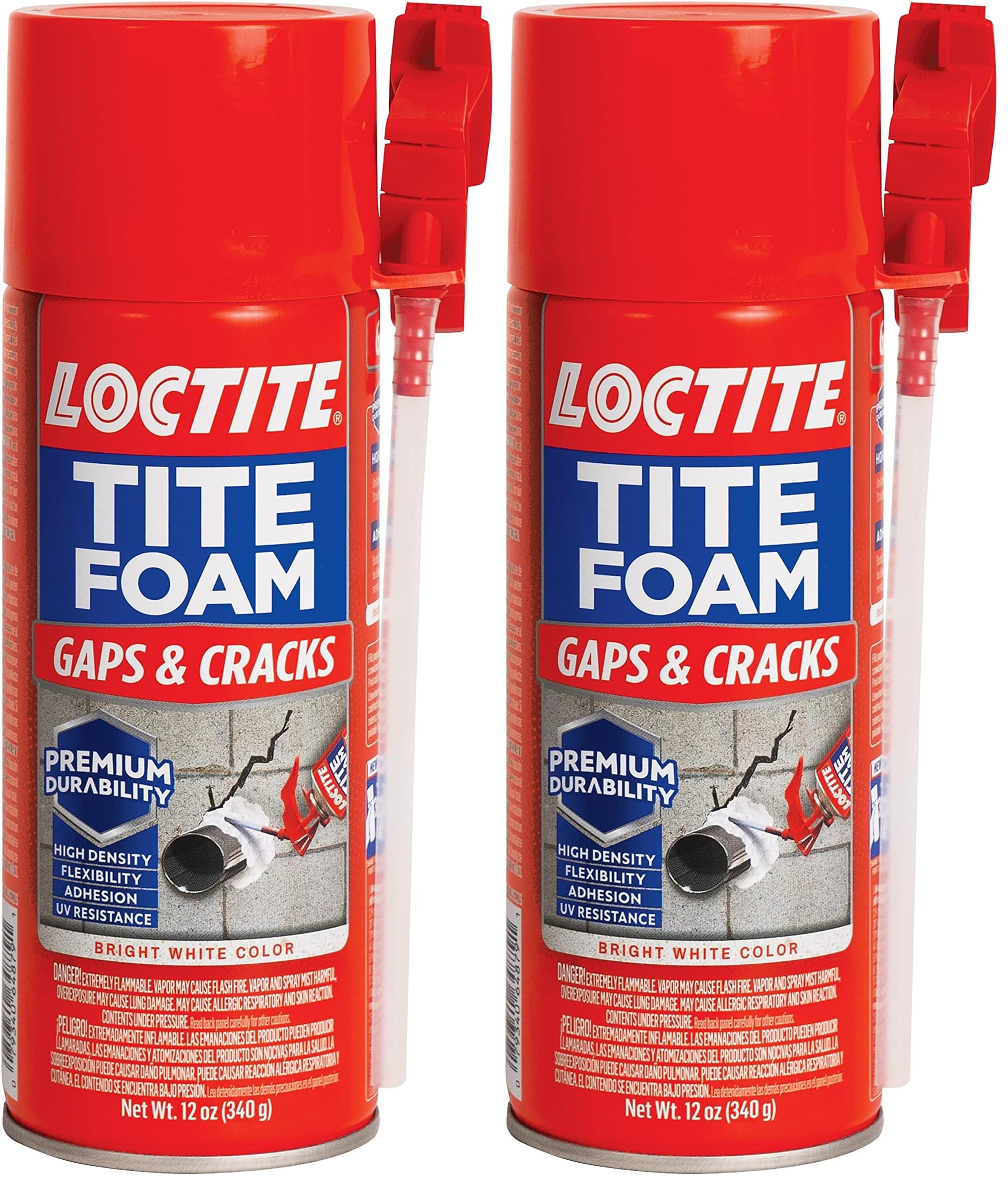 Loctite Polyurethane Foam Sealant for Gaps & Cracks | Expanding Foam | 12 fl oz Can | Pack of 2 | Red