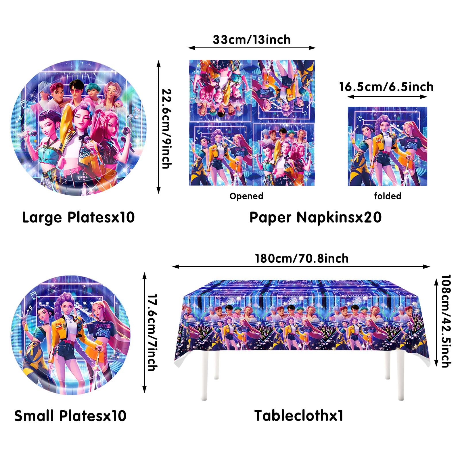 41 Decoración Cumpleaños,Decoracion Cumpleaños,Juego de Vajilla,Adornos de Cumpleaños,Mantel,Servilletas - 3