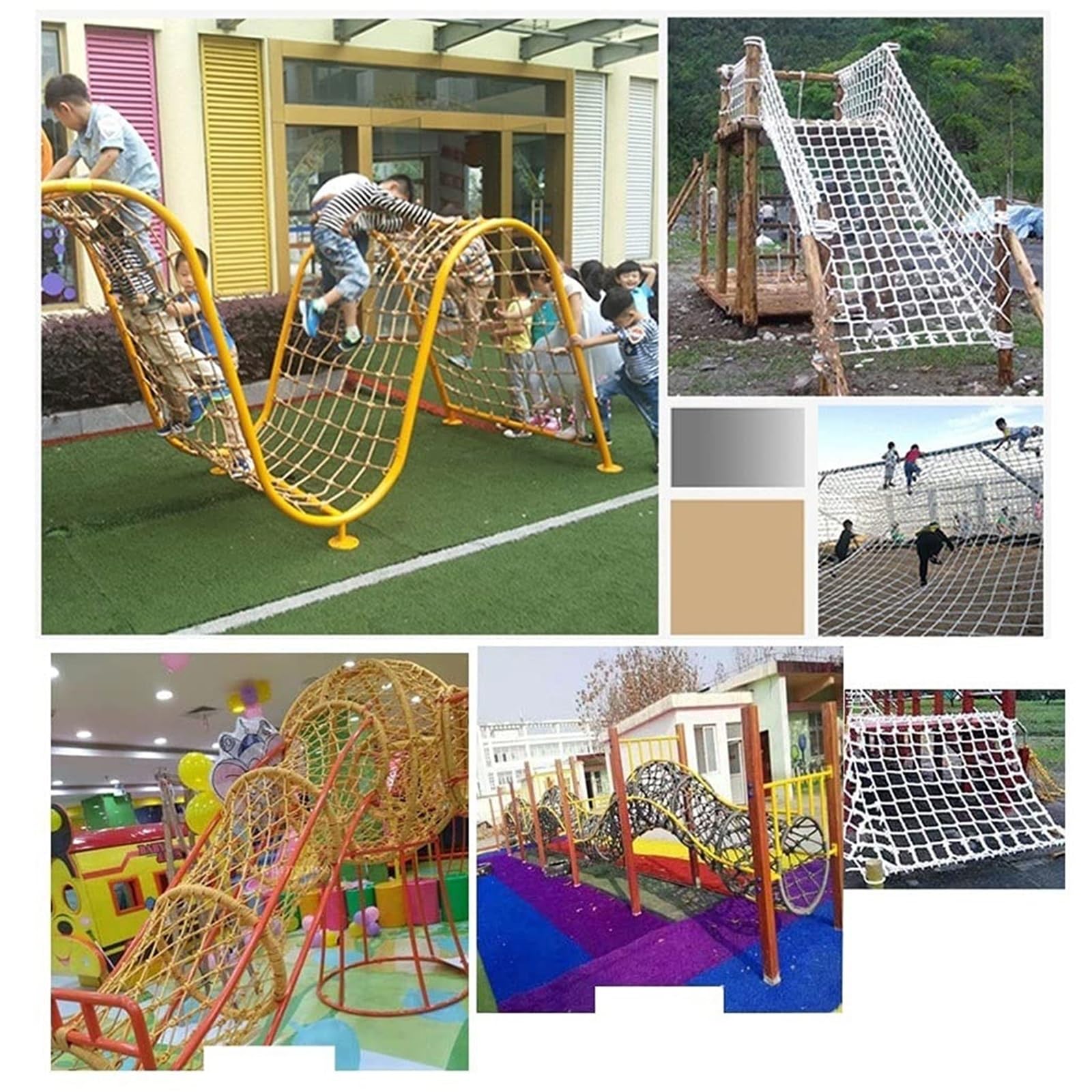 Red de cuerda de cáñamo para niños, red de seguridad para escalada, red de seguridad infantil, redes de protección para escaleras, jardín y parques infantiles (1 x 2 m), ecológica, perfecta para uso