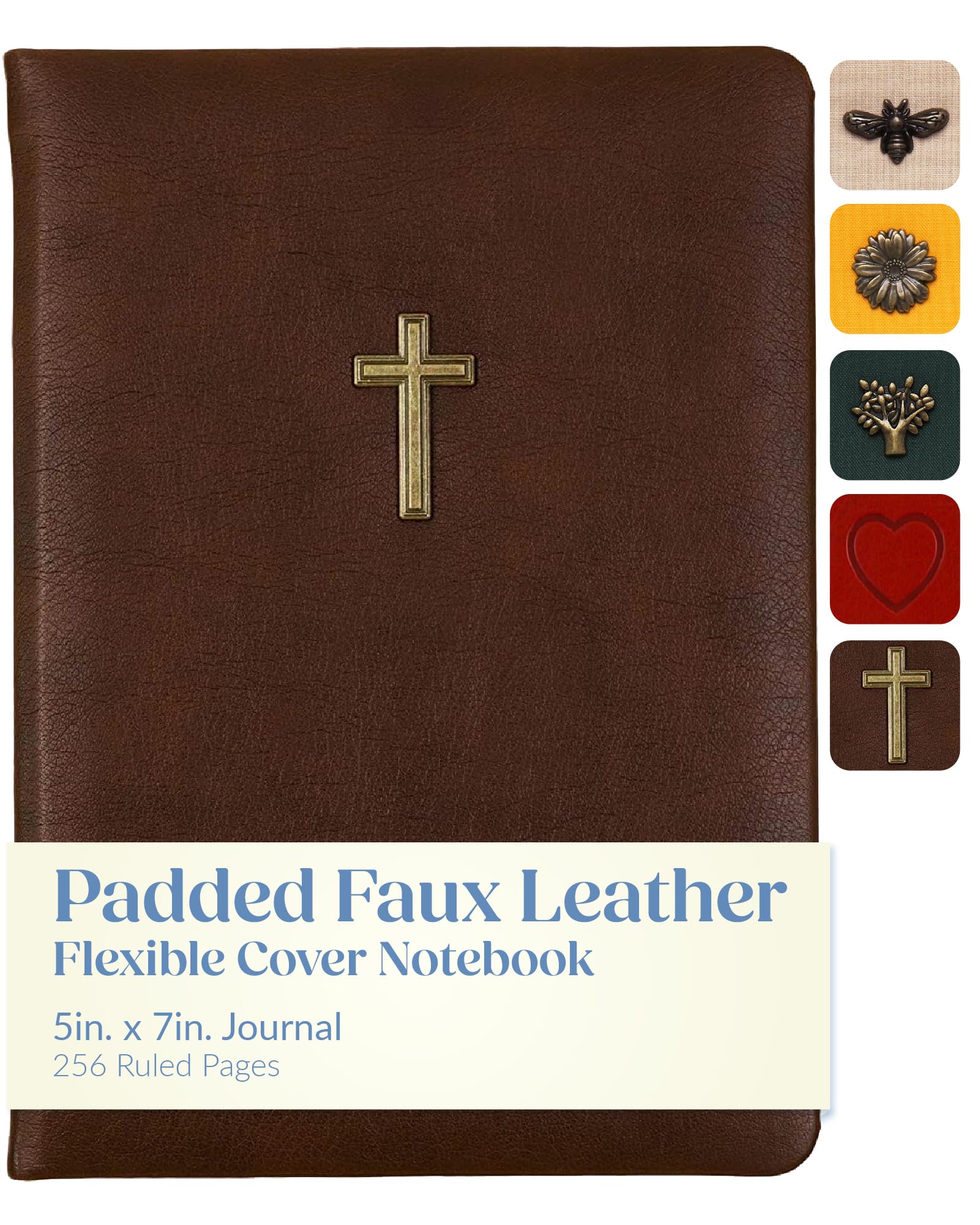 WORLD TRAVELER Journal Notebook 5x7 Faux Leather Hardcover, 256