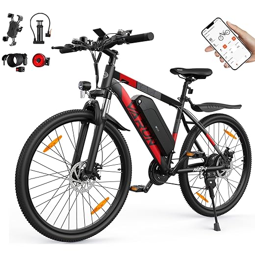 VARUN Bicicleta Electrica, 27.5" MTB Eléctrica con 48V 624WH Batería, Autonomía 100KM, Bicicleta Electrica Adultos con 21 Velocidad, Ebike con App Pantalla LCD, 5 Modos