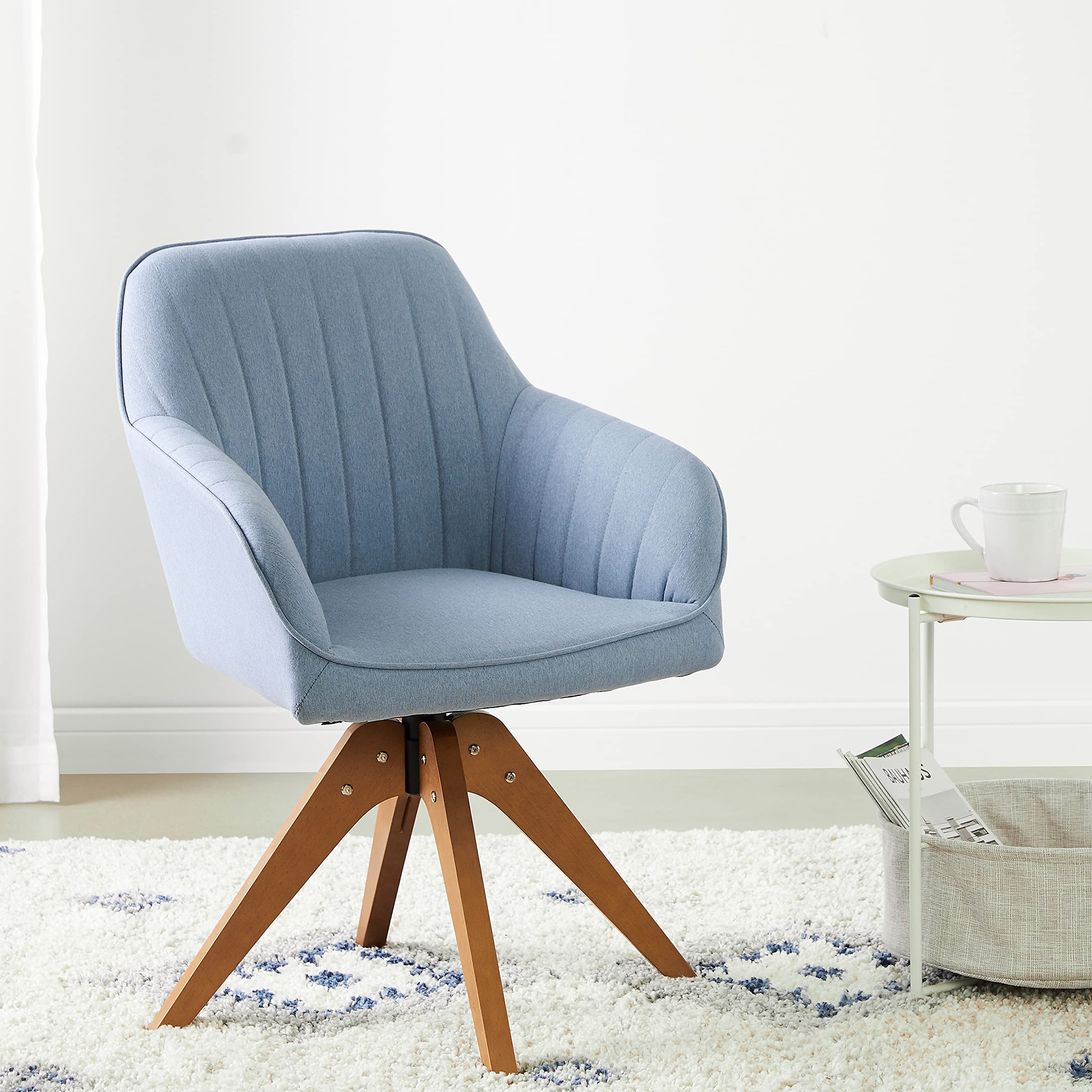 CangLong MidCentury Modern Swivel Accent Chair with Wood Legs Armchair