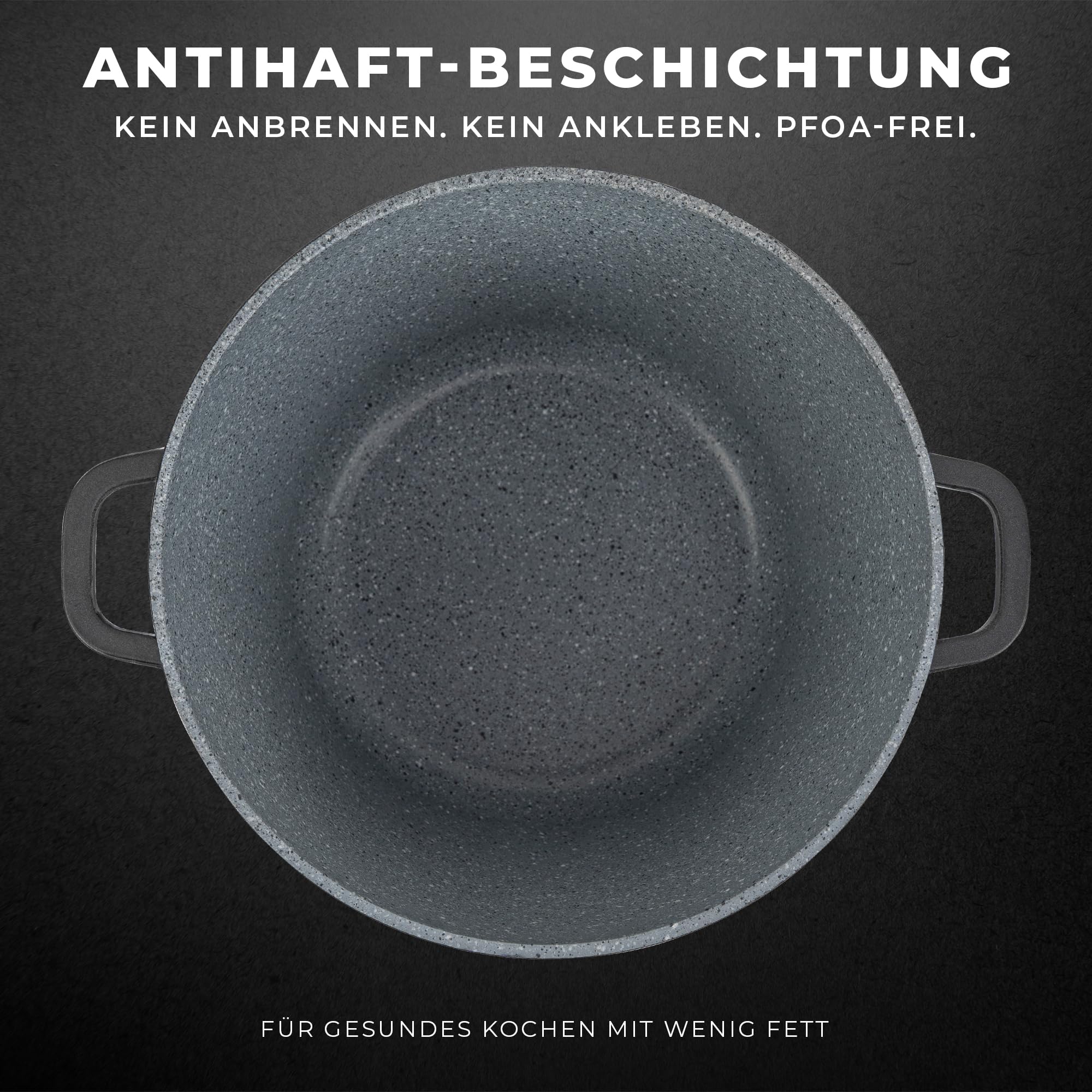 KARL HAUSMANN Aluguss Topf 28 cm 10 L mit Deckel, Induktion, Schwarz
