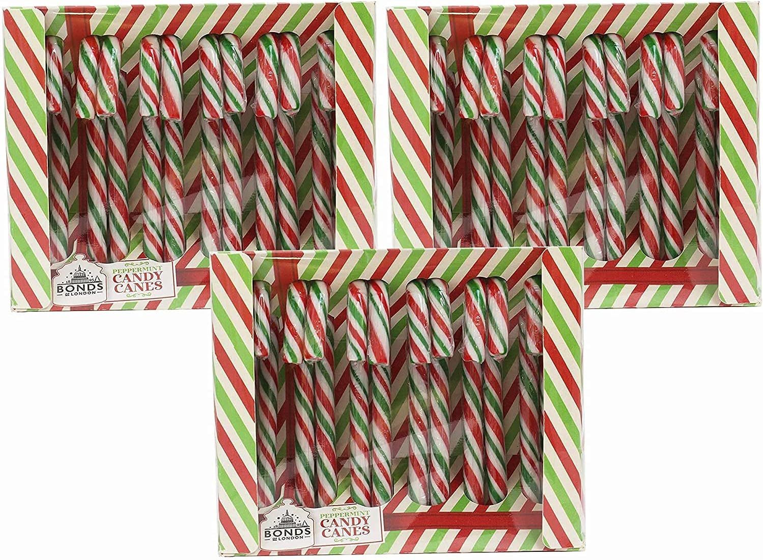 36 Candy Canes Mint Flavoured (3 Packs of 12) Amazon.co.uk Grocery