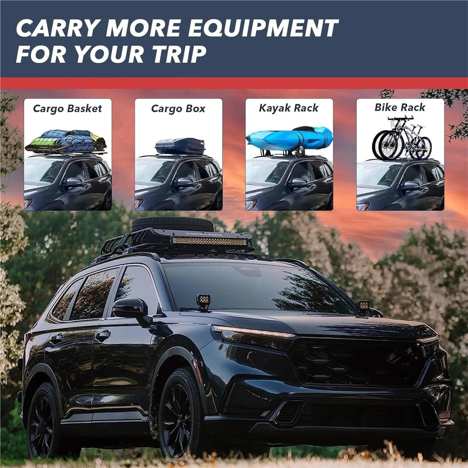 Barras Transversales para Portaequipajes Techo Automóvil Capacidad De Carga 165 LB Aluminio para CR-V CRV 2023 2024 2025