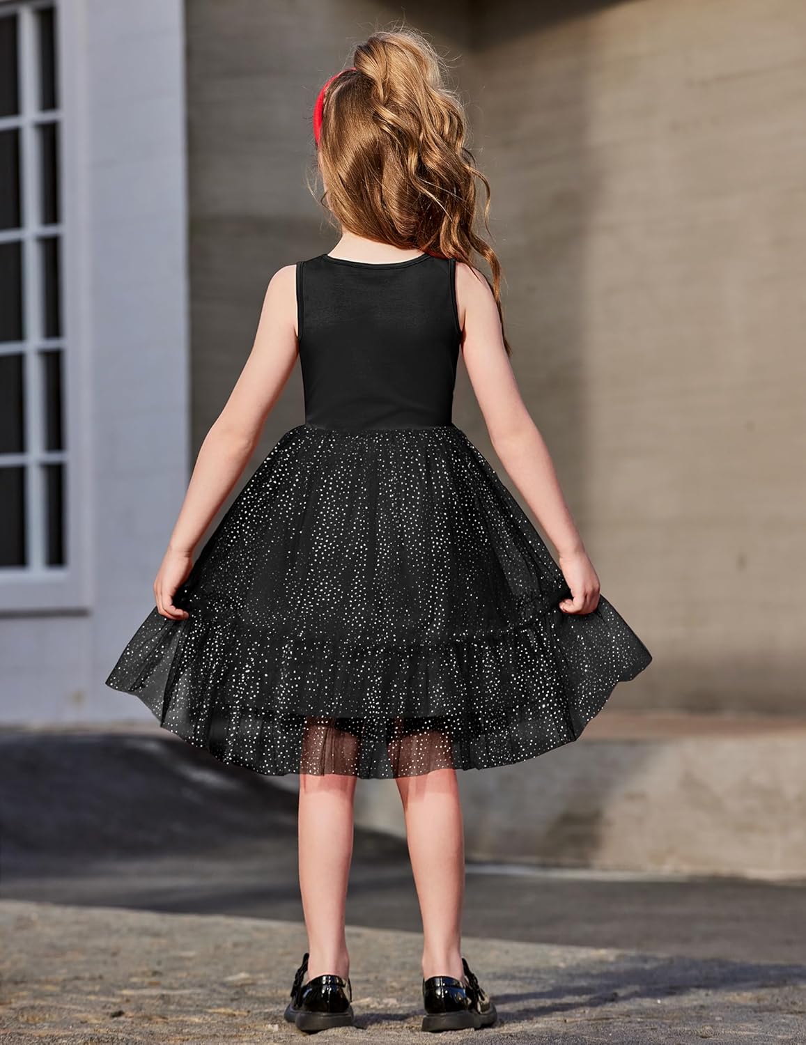 Arshiner Toddler Sleeveless Formal Dress Fancy Cute Tulle Glitter Party Holiday Kids Dresses - Image 5