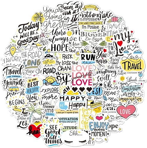 Miniatura 2 de 200 calcomanías inspiradoras, calcomanías motivacionales para adolescentes y adultos, calcomanías de vinilo para álbumes de recortes para botella de