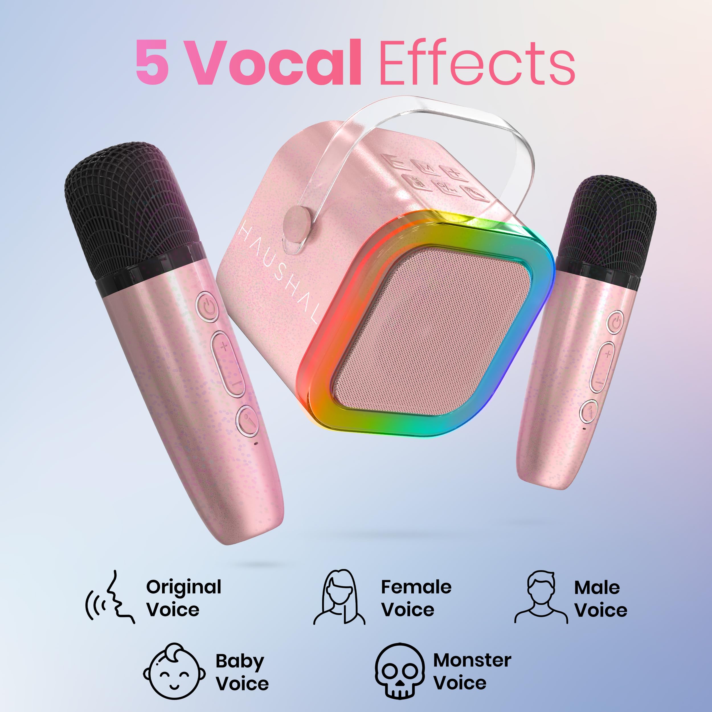 Mini macchina per karaoke con 2 microfoni wireless per bambini e adulti, altoparlante Bluetooth portatile per bambine di 8-12 anni, piccolo microfono Kareoke per feste di bambini, ragazzi e ragazze