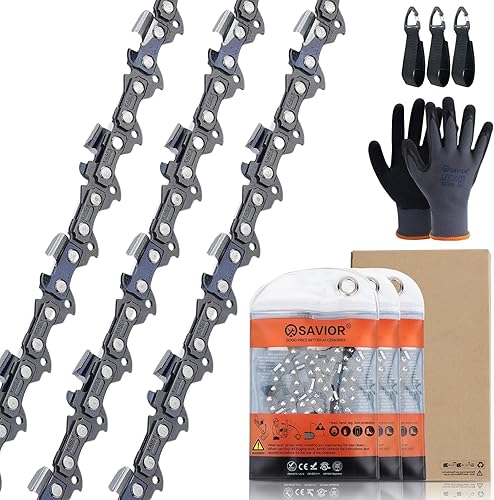Savior Paquete de 3 cadenas de motosierra de 14 pulgadas, paso LP S52, 38 pulgadas, calibre .050 pulgadas, cadena de sierra de repuesto de 52