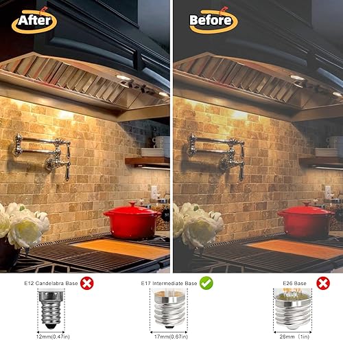 Miniatura 3 de Bombilla LED E17 para microondas, bajo el capó, equivalente a 40 vatios, 4 W, bombillas para refrigerador, 3000 K, blanco cálido, 120 V, para