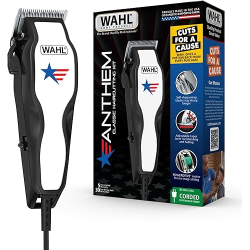 Wahl USA Anthem Classic Haircutting Kit – Corded Hair Clipper for Men with No-Snag Blades, Powerful POWERDRIVE Motor & Adjustable Fade Lever – Model 3029140