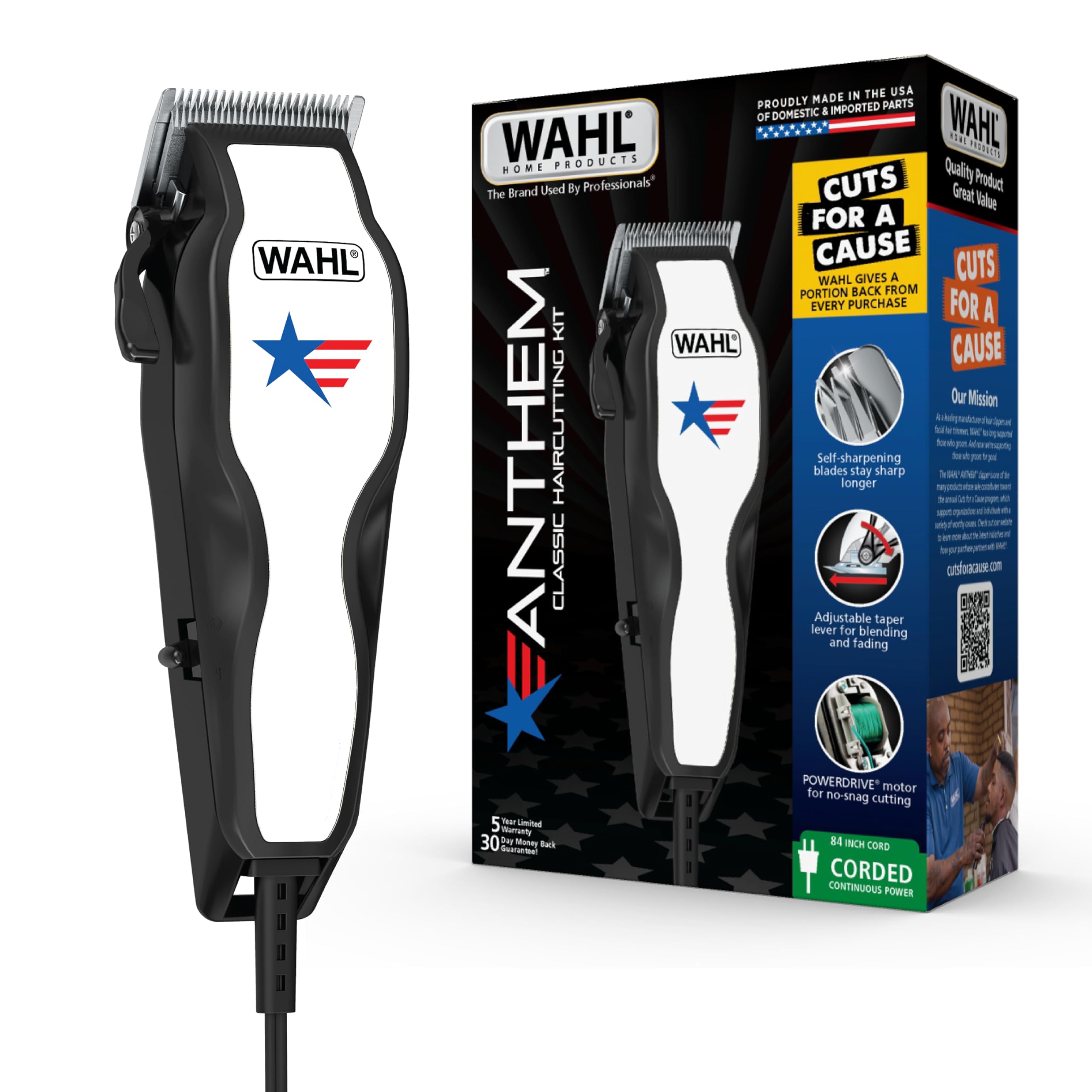 Wahl USA Anthem Classic Corded At Home Hair Clipper for Men with Fade Lever | For Full Haircuts & Blending Faded Haircuts With The Adjustable Taper Lever, Powerful Motor, No-Snag Blades – Model 3029140-image-28
