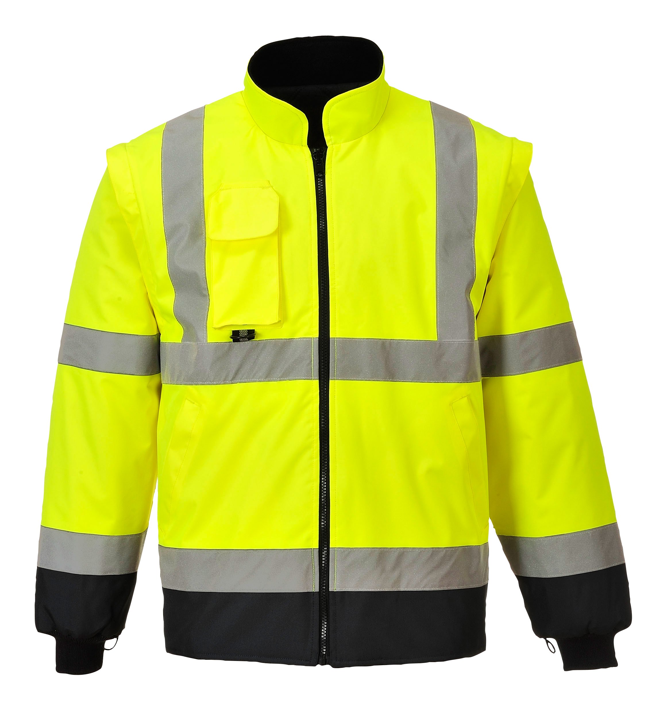 Portwest Parka Bicolor 7 En 1 De Alta Visibilidad Traffic, Tamaño: XL, Color: Amarillo/Marino, S426YNRXL