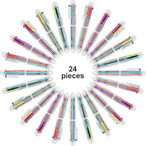 Miniatura 10 de IHPUKIDI Paquete de 96 bolígrafos multicolor 6 en 1 de 0.020 in, bolígrafos retráctiles de punta fina de 6 colores para suministros escolares de