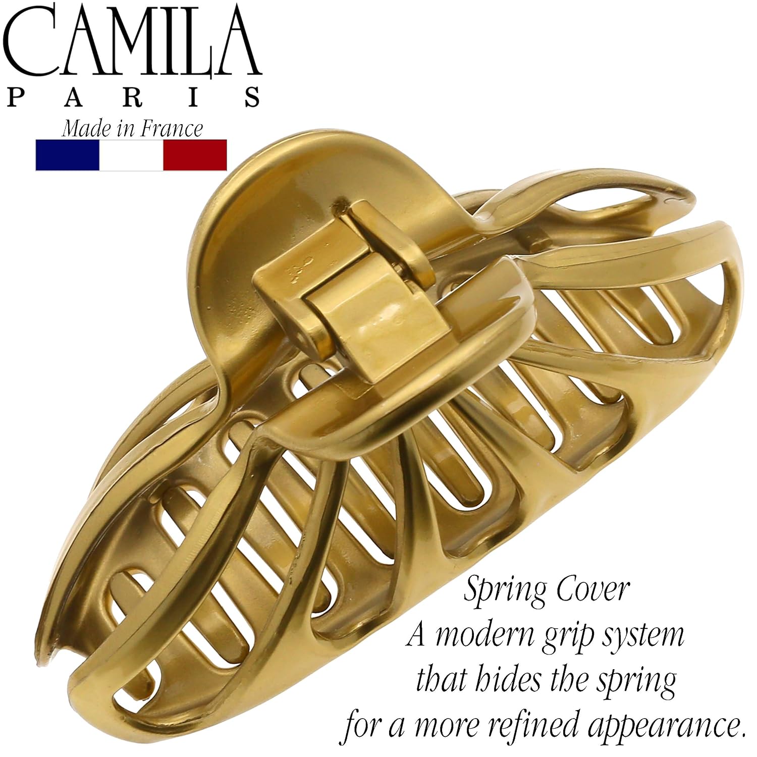 Camila Paris CP3055 2PK French Hair Clip for Women Thick Hair for Long Curly Wavy Hair, Girls Hair Claw Clips Fashion Styling Hair Accessories for Women, Strong Hold No Slip Grip, Made in France