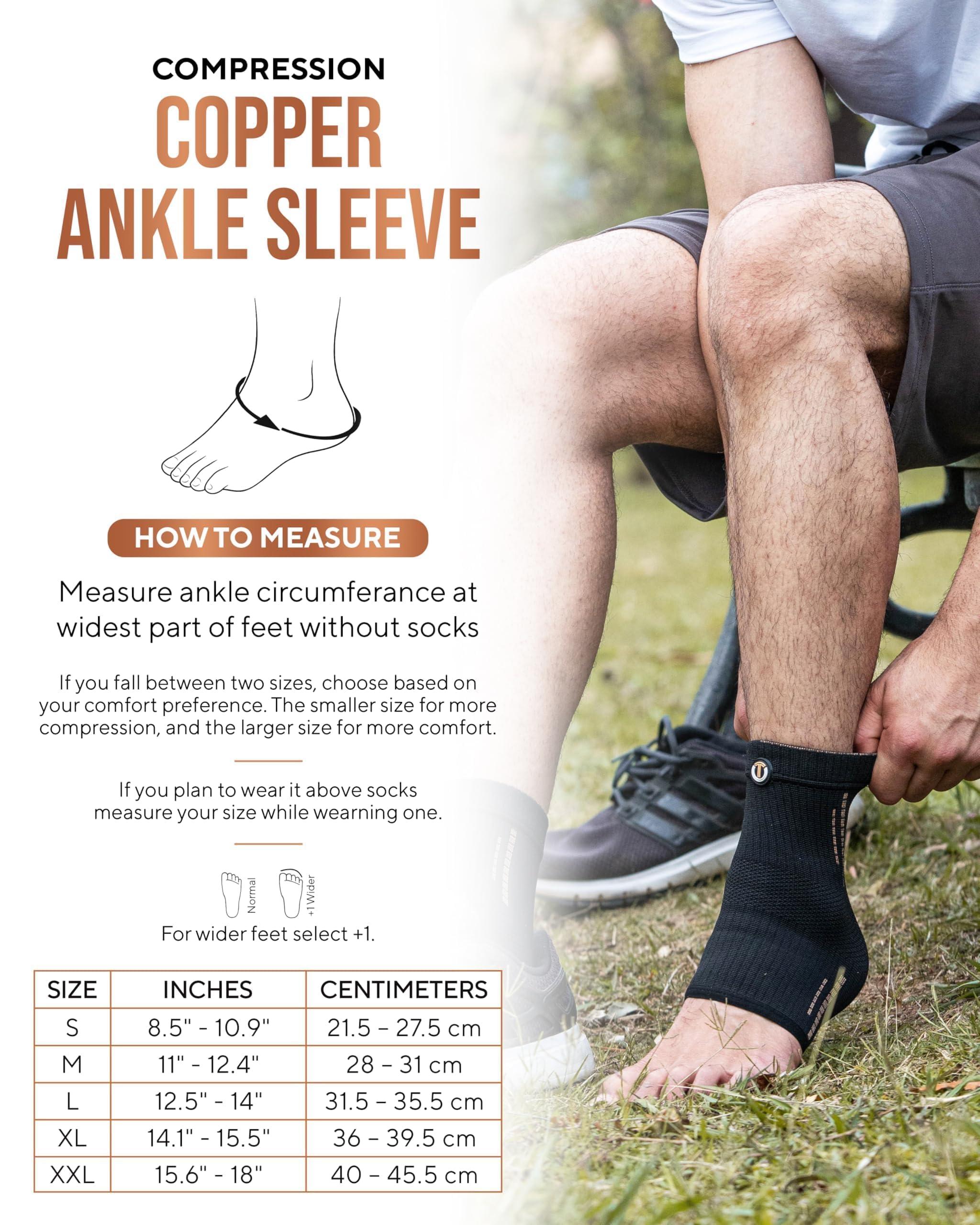 TheraCopper Copper Ankle Brace - 2 Pack -5