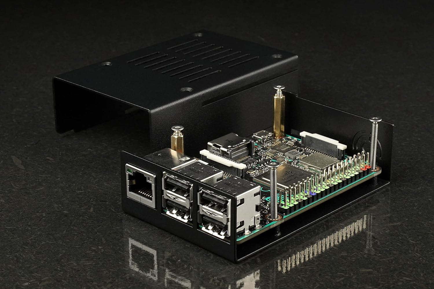 KKSB ASUS Tinker Board and Tinker Board S Steel Case | Space for Heatsink Fan, Addon,or HAT