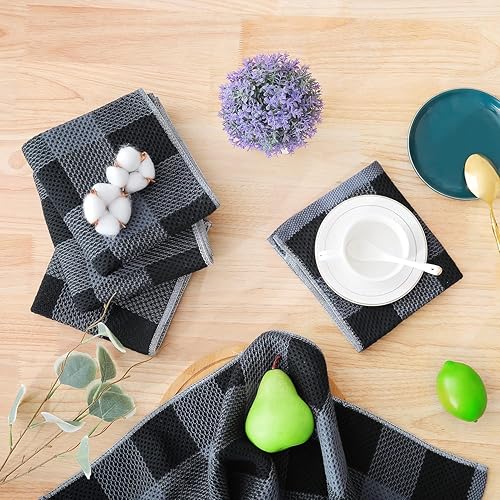 Miniatura 7 de Homaxy - Juego de toallas de cocina y paños de cocina, 12 x 12 y 13 x 28 pulgadas, juego de 12 paños de cocina 100% algodón, de punto gofre, a