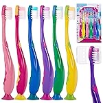 Kids Toothbrush Suction Cup with Covers, Toddler Toothbrush Soft Bristles, Child Toothbrush Suction Cups For Easy Access, Toddler Toothbrushes Handles Perfect For Tiny Hands of Boys and Girls (6 Pack)