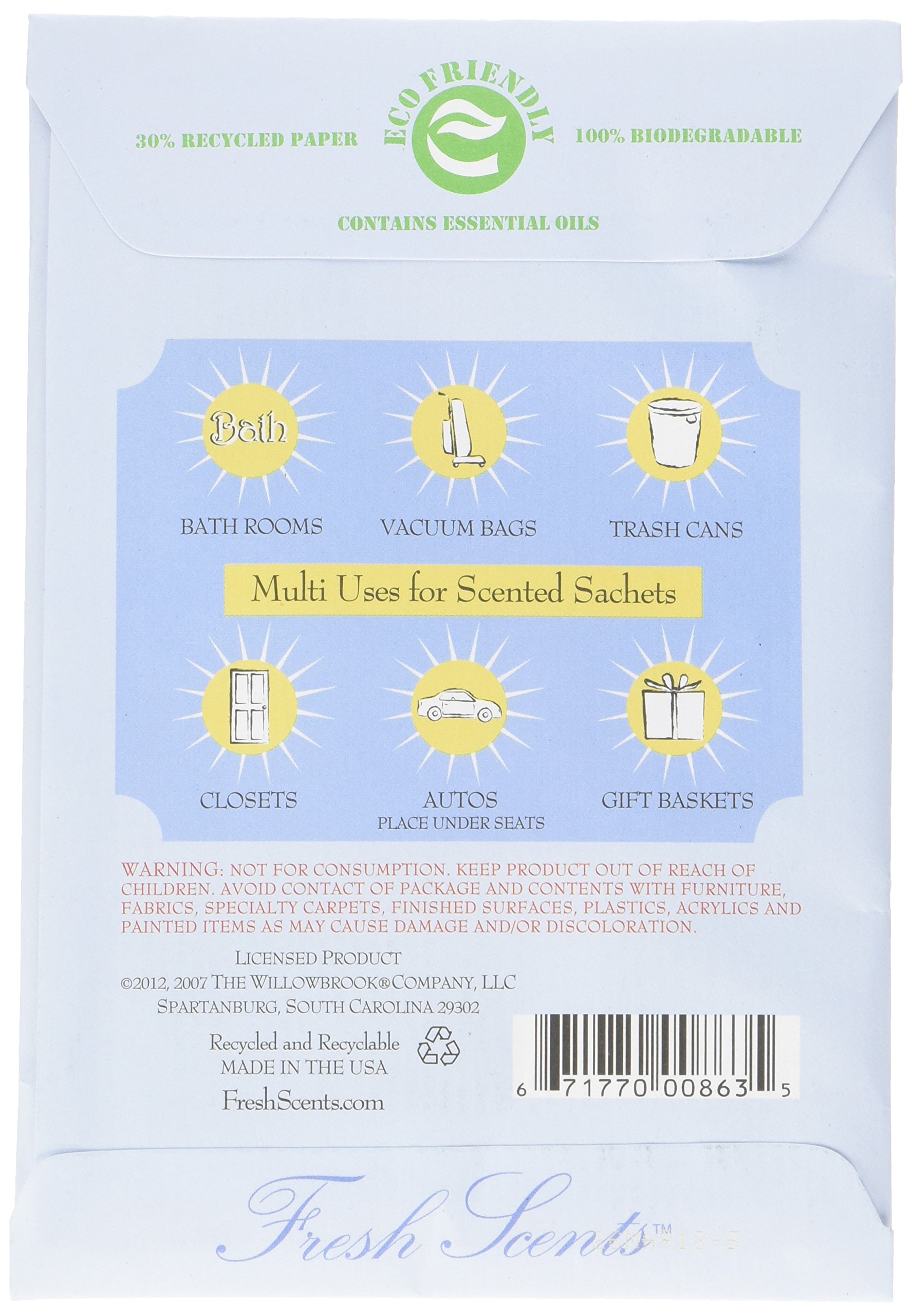 Fresh Scents Scented Sachets - White Cotton, Lot of 6 thumbnail 2