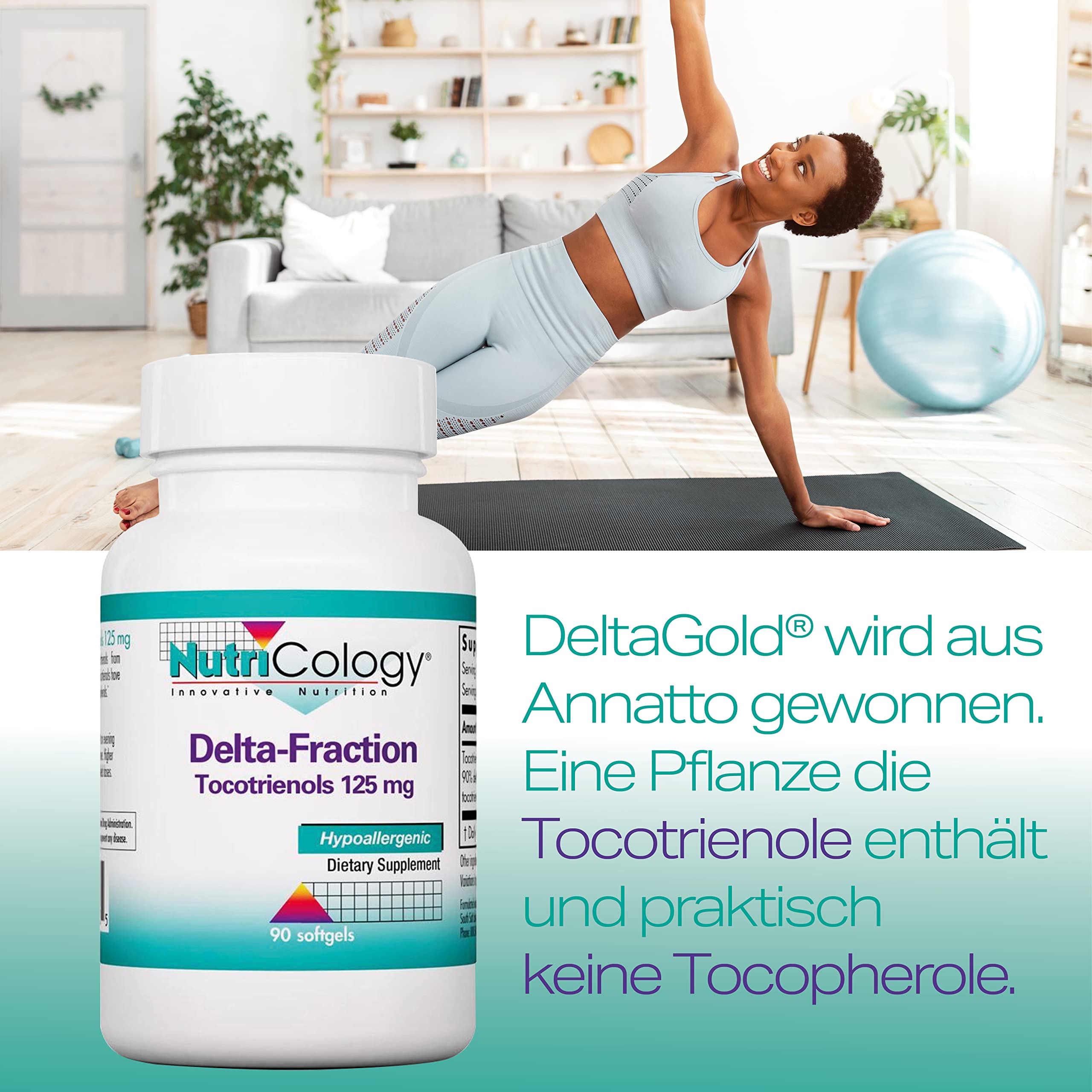 Nutricology, Delta Fraction Tocotrienols, 90 glutenfreie Softgels, 125mg Tocotrienole je Dosis, Sojafrei, GMO frei, Geschmacksneutral