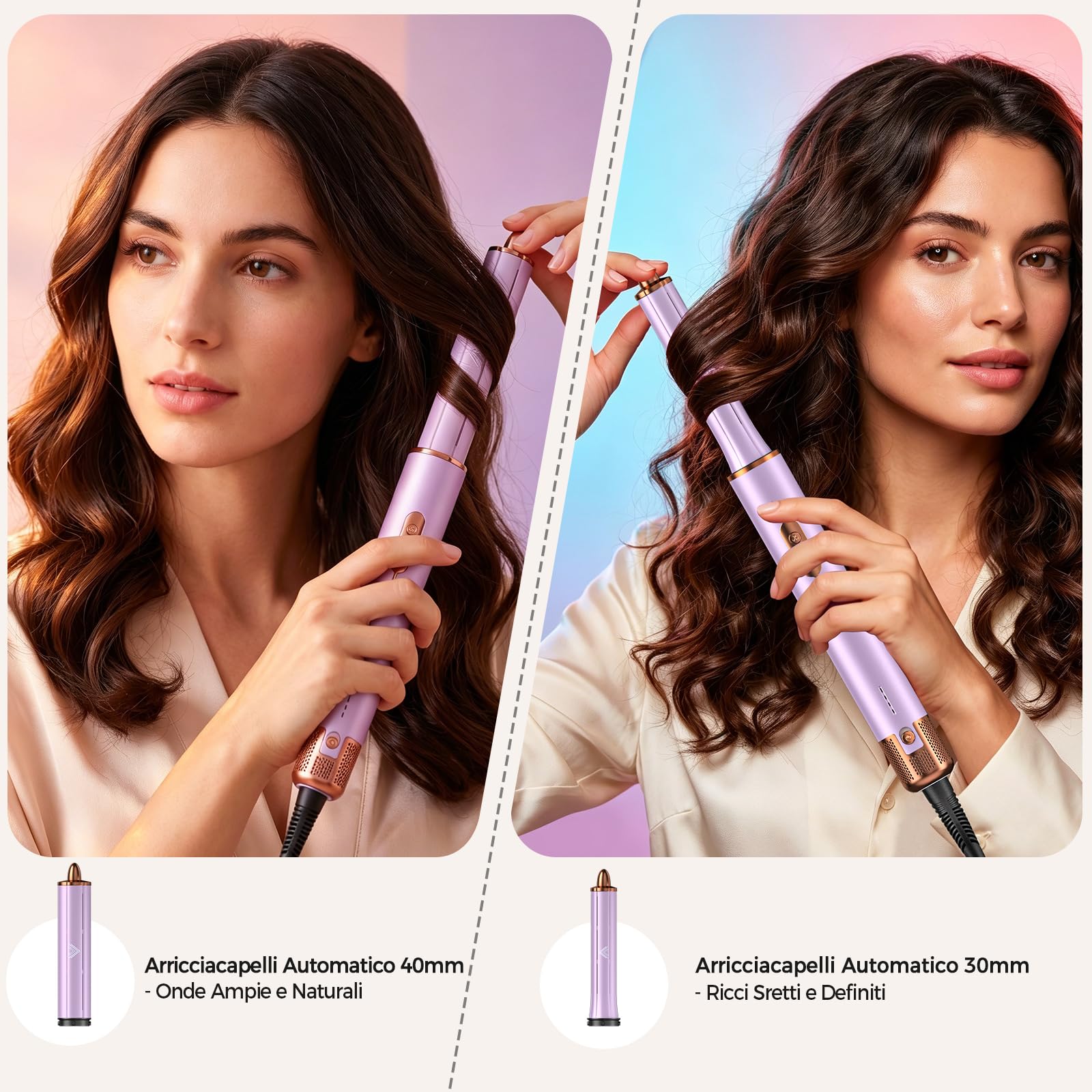 Cwexi Air Styler 7 in 1, Asciugacapelli Ionico, 2 Dimensioni Arricciacapelli Automatico, Spazzola Rotante Per Capelli e Lisciante, 1700W, 114.000 Giri/min, Custodia in Pelle, Set Regalo Viaggio