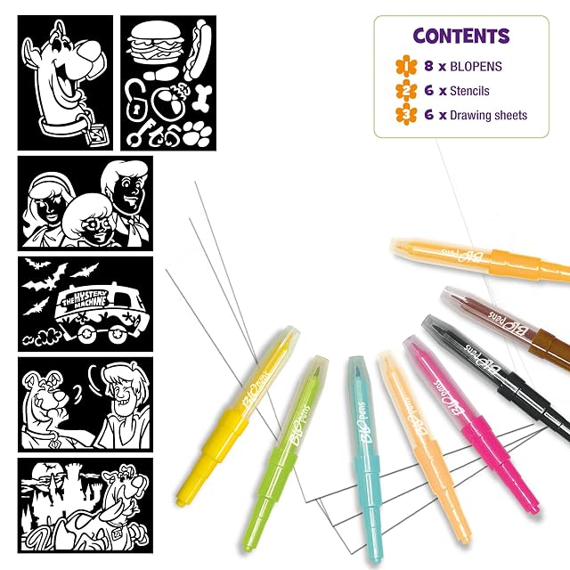 Foto 2 de 7 de John Adams - Juego de actividades Scooby Doo BLOPENS: efectos de aerógrafo de soplado. Artes y manualidades…