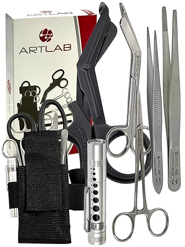 Artlab - Juego de 6 herramientas EMT y First Responder bolsa de cinturón de nailon ajustable, equipo de primeros auxilios de primera calidad tijeras