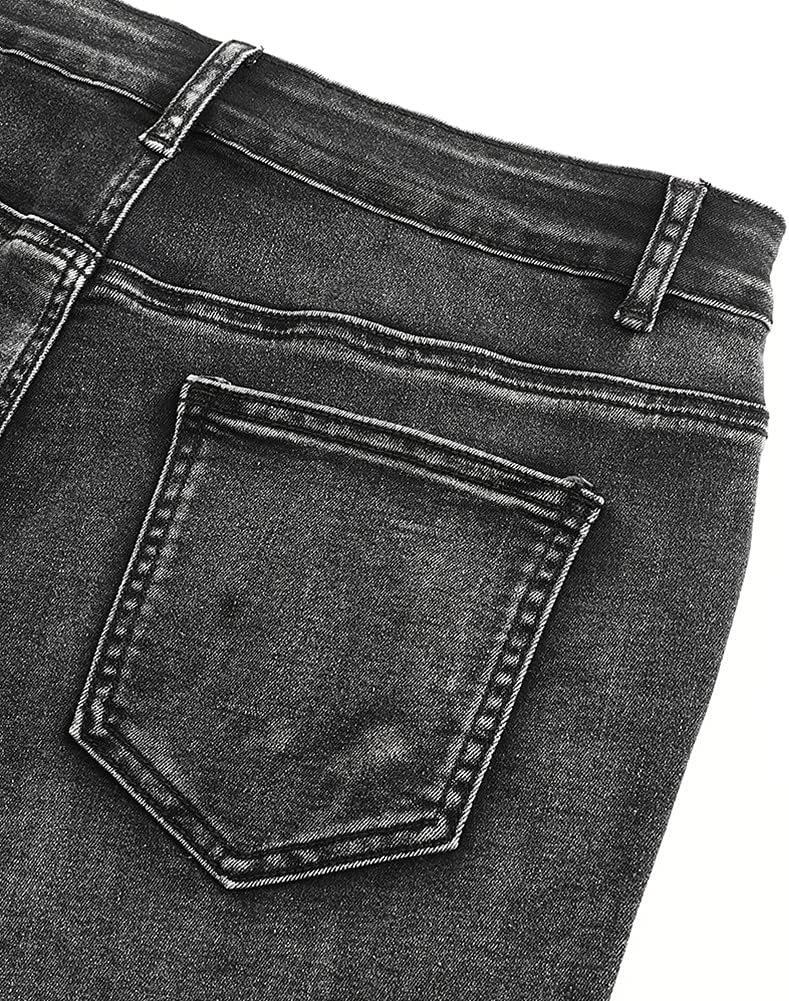 THUNDER STAR Ripped Jean Shorts for Women Mid Rise Frayed Raw Hem Stretchy Denim Shorts - Image 6