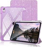 Vista 34 de Kenke - Funda para iPad 11/10ª generación con portalápices 11/10.9 pulgadas 2025 A16/2022, carcasa trasera transparente de acrílico PC duro y borde