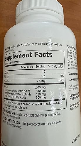 Miniatura 3 de Suplemento de aceite de pescado Omega 3 1000 mg (100 cápsulas blandas)