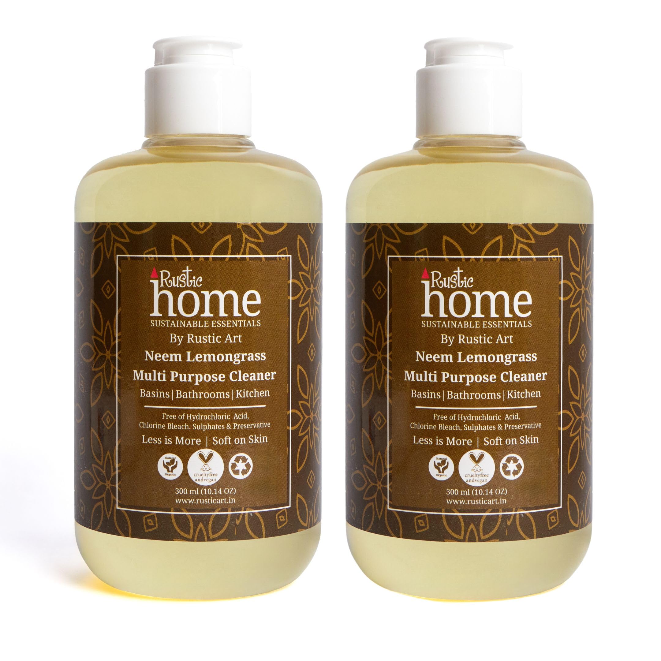 Rustic Home Neem Lemongrass Multipurpose Cleaner | Natural, Plant Based | Surface, Glass, Sinks, Bathroom floor | Kids & Pet Safe | 300ml (Pack Of 2) (B08P8RFFG7) Amazon Price History, Amazon Price Tracker