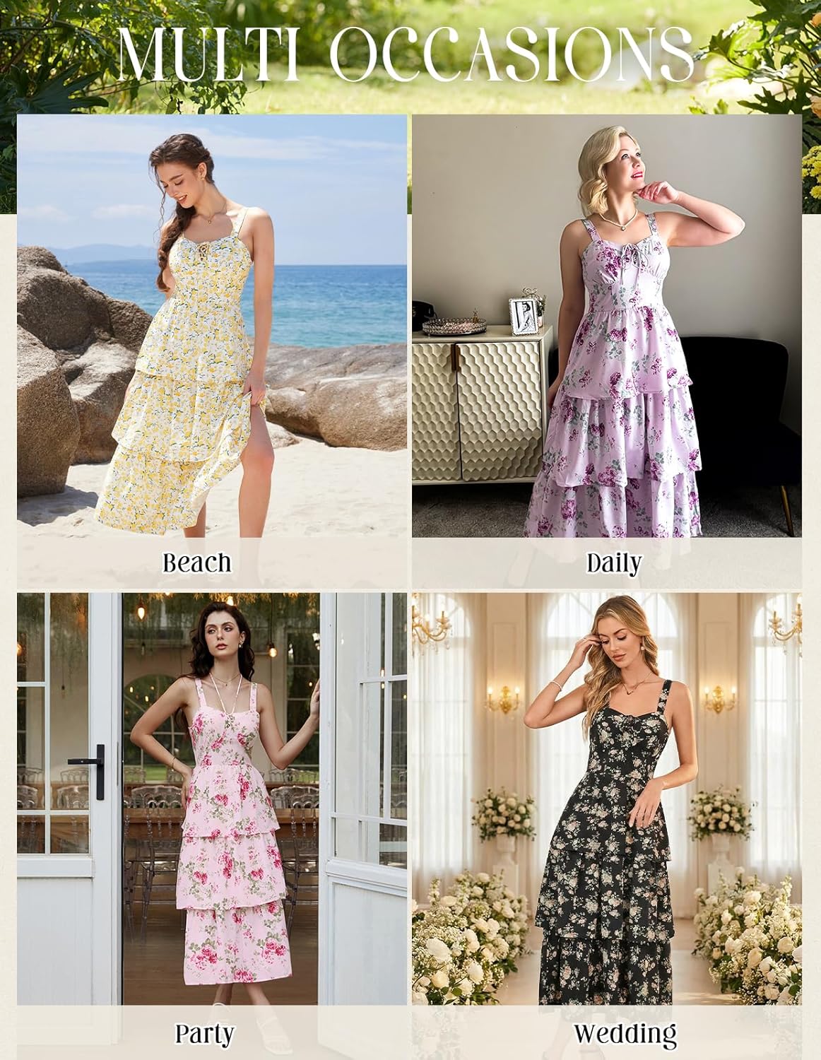 Scarlet Darkness Milkmaid Corset Dress for Women Summer Wedding Guest Dresses Cocktail Floral Sundress with Pockets - Image 6