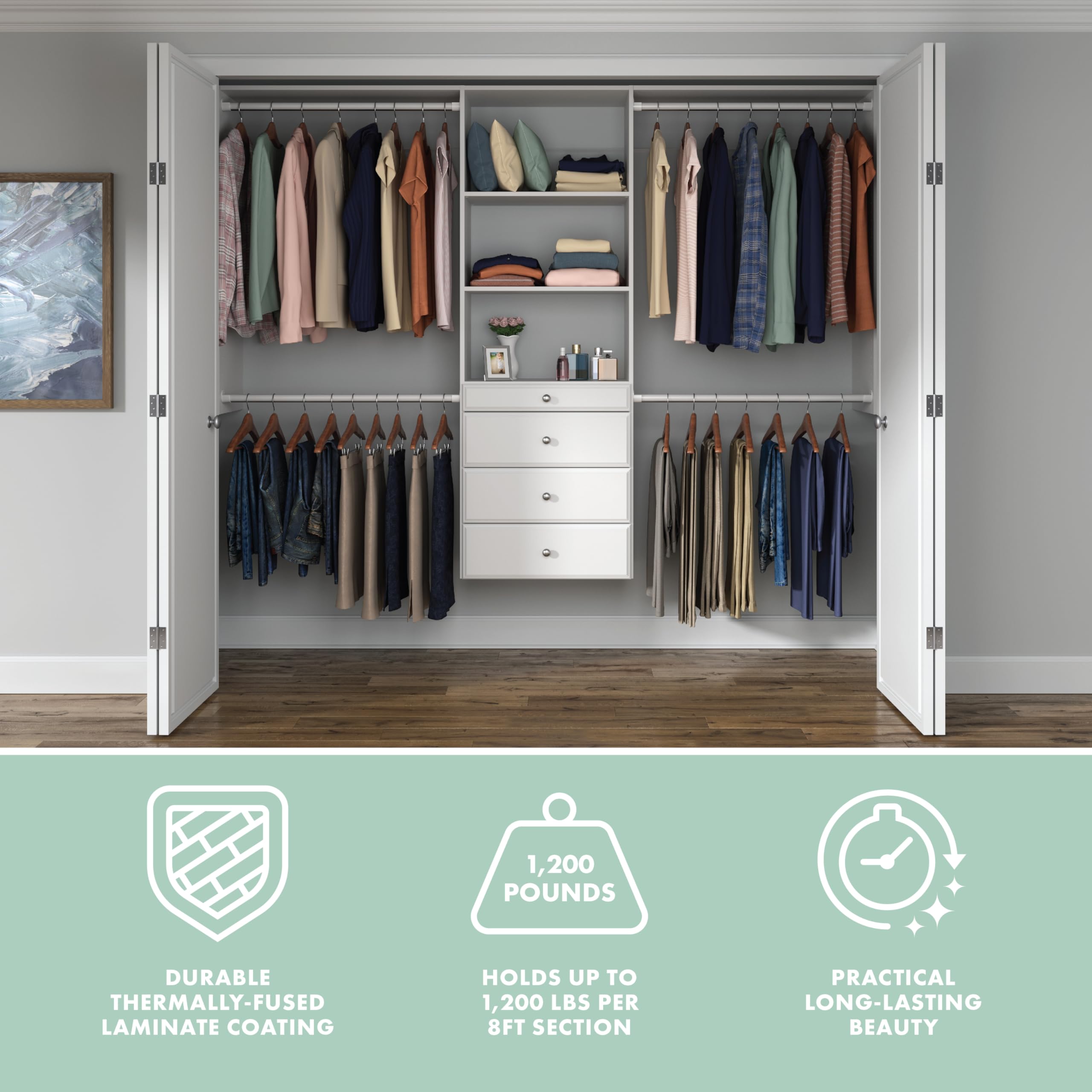 Easy Track OK7272 Deluxe Tower Closet Storage Wall Mounted Easy Track OK7272 Deluxe Tower Closet Storage Wall Mounted