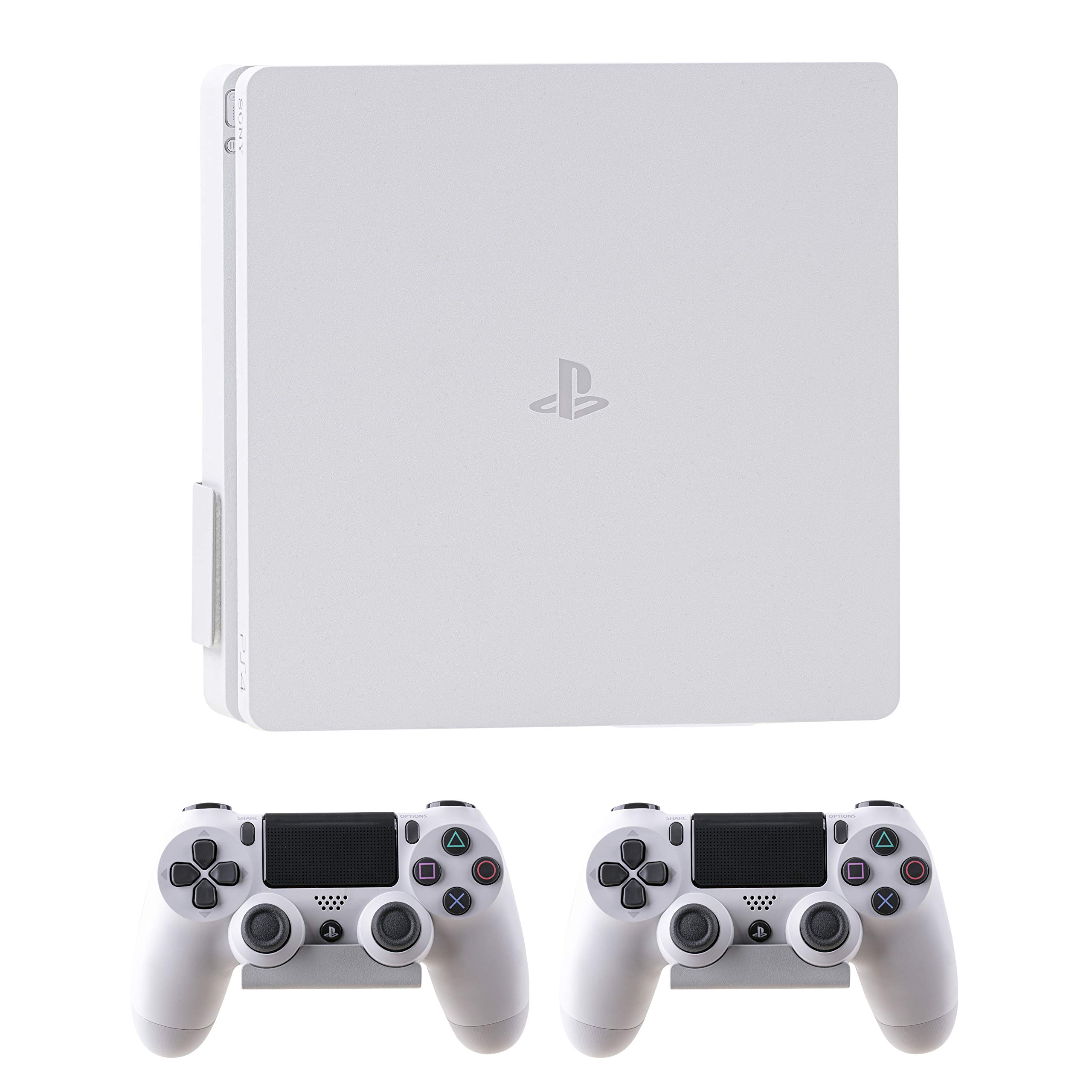 Supporto A Parete Per PS4 Slim Bianco - Accessorio Metallico Per Playstation 4