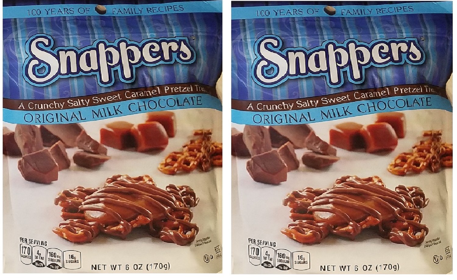 Amazon.com : Snappers Pretzel With Caramel Milk Chocolate Treats, 2 ...