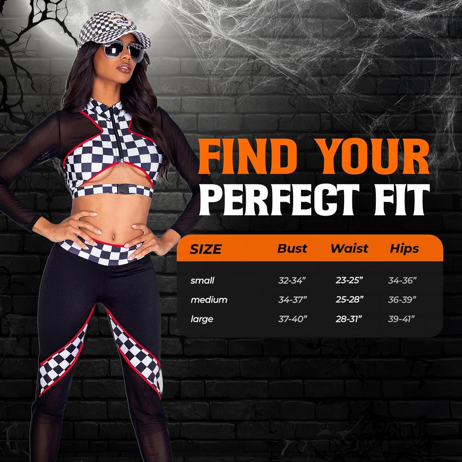 5021 - 2pc Sexy Race Car Driver Small / Black/Red - Image 6