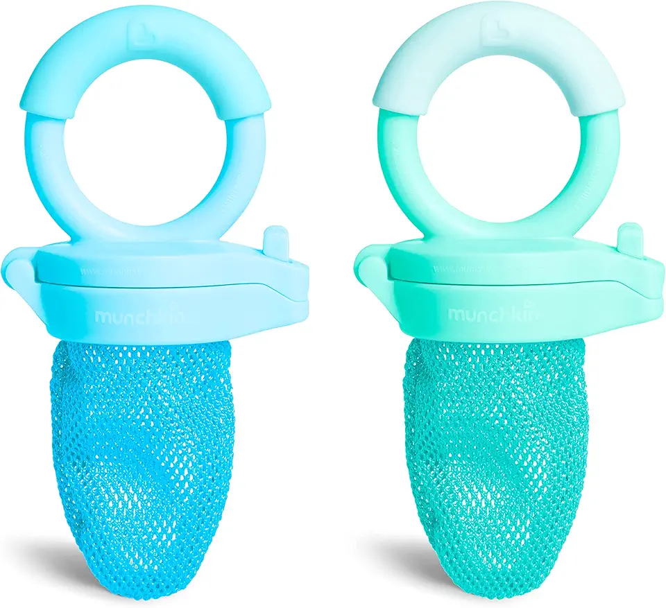 Munchkin Baby Feeder for Fresh Food and Fruit, 2 Pack, Blue/Mint