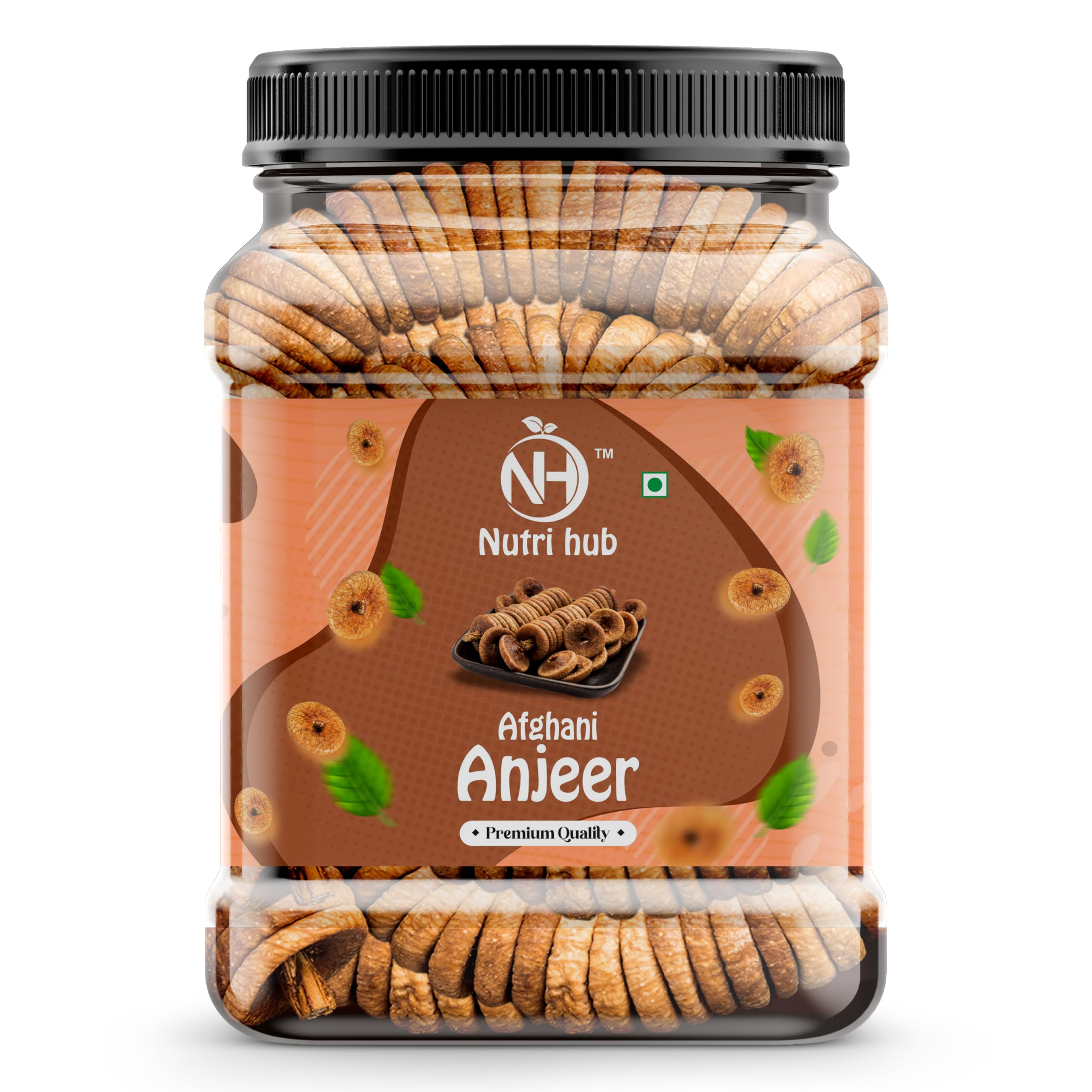 Nutri Hub Dried Afghani Anjeer, Dried Figs, Rich Source of Fibre Calcium & Iron, Low in calories and Fat Free - 500 Gram (Pack of 1)