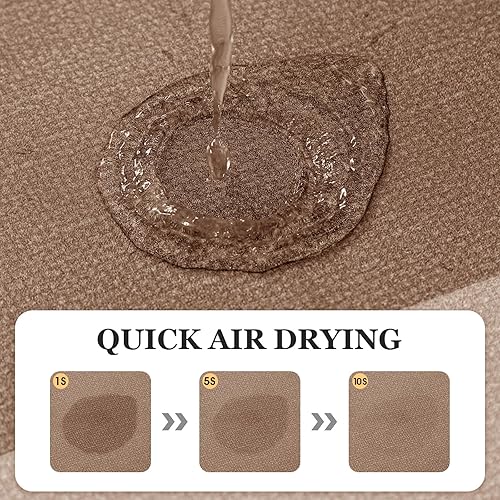 Miniatura 4 de Tapetes de baño ultrafinos para debajo de la puerta, antideslizante, de secado rápido, ultra absorbente, lavable a máquina, para suelo de baño,