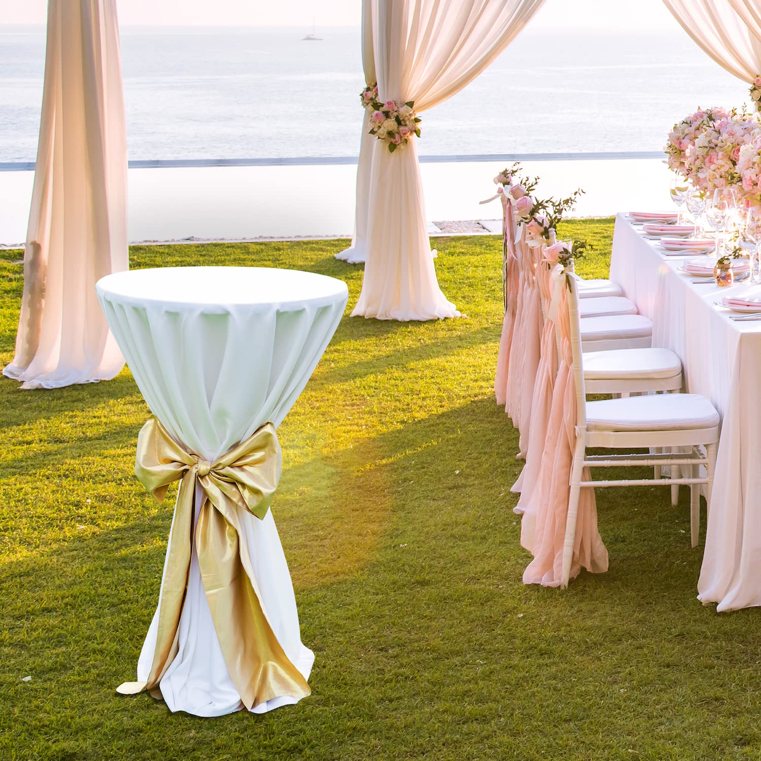 Pearington Santina Round Cocktail Bar, Pub and Bistro High Table with Black Top and Base, 1-Pack