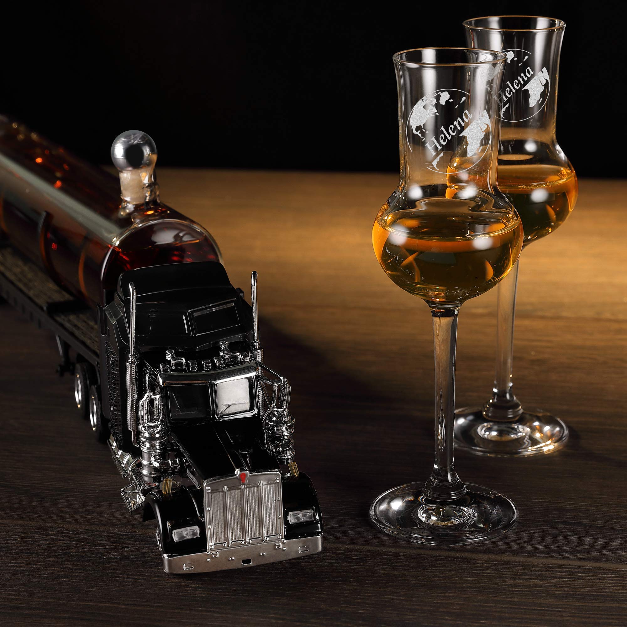polar-effekt Bottiglia da whisky con incisione – regalo da whisky per uomini – caraffa da whisky con tappo di sughero – decanter per uomo – regalo di